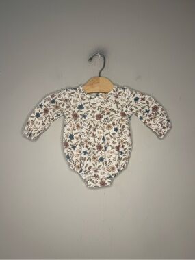 $12 ADD ON rabbit & bear organic‎ floral muslin romper 6-9M boden rylee + cru
